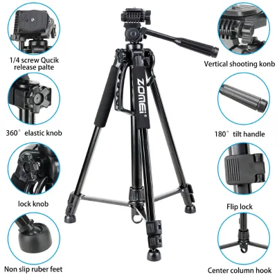 Zomei T120 Mobile & DSLR Tripod-Professional Series (Without Mobile Holder